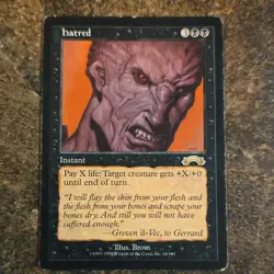 Mtg - Hatred - Exodus Rare Black Instant 64/143 - 1998 English - Brom - Wizards - Image 1