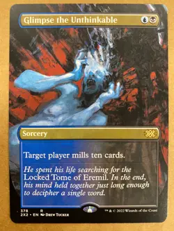 MTG 1x BORDERLESS Glimpse the Unthinkable # 378 Double Masters Magic the x1 NM - Image 1