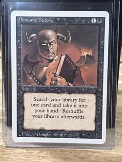 Magic the Gathering Revised Edition Demonic Tutor LP Condition MTG - Image 1