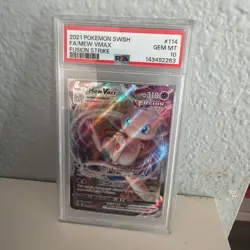 Pokemon TCG Mew VMAX 114/264 Ultra Rare Fusion Strike PSA 10 - Image 1