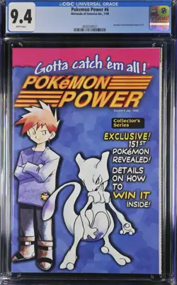 NINTENDO POKEMON POWER #6 - CGC 9.4 - NM - HIGHEST GRADED!! MEWTWO COVER - Image 1