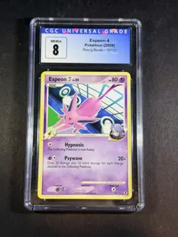 2009 Pokemon Platinum Rising Rivals Espeon 4 #18/111 CGC 8 - Image 1