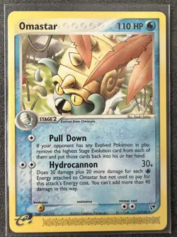Pokemon TCG Omastar 2003 EX Sandstorm 19/100 Rare Non-Holo Card - Image 1