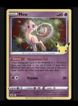 Mew # 011/025 Holo Rare 2021 Pokemon Celebrations 25th Anniversary Card - Image 1