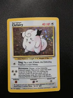 Pokemon TCG Clefairy Base Set 2 Holo Unlimited Rare Card 6/130 Vintage - Image 1
