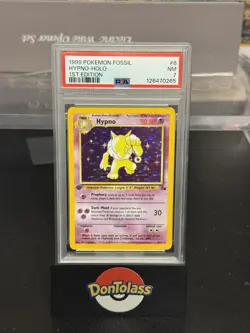 1st Edition Hypno 8/62 FOSSIL SET Holo Rare Graded Pokemon Card - PSA 7 - Image 1