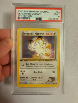 2000 Pokemon - 1st Edition Giovanni’s Meowth - Gym Challenge 74/132 PSA 9 Mint! - Image 2