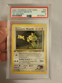 2000 Pokemon - 1st Edition Giovanni’s Meowth - Gym Challenge 43/132 PSA 9 Mint! - Image 2