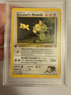 2000 Pokemon - 1st Edition Giovanni’s Meowth - Gym Challenge 43/132 PSA 9 Mint! - Image 3