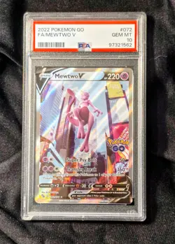2022 Pokemon Go Mewtwo V Alternative Art 072/078 PSA 10 Gem Mint - Image 1