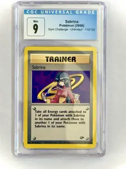 Pokemon TCG Sabrina Trainer Gym Challenge 110/132 CGC 9 - Image 1