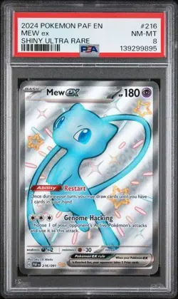 2024 POKEMON PAF EN-PALDEAN FATES SHINY ULTRA RARE #216 MEW EX PSA 8 - Image 1