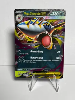 Mega Sharpedo ex 061/094 Double Rare Holo NM Pokemon ME02: Phantasmal Flames - Image 1