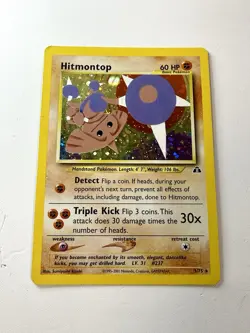 Hitmontop 3/75 Holo Neo Discovery Vintage 2001 Pokemon Card NM - Image 1