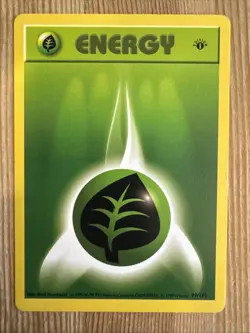 Grass Energy - 99/102 - Common - 1st Edition LP, English Pokemon Base Set - Image 1