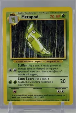 Metapod 1999 Pokemon TCG #54/102 Base Set Regular WoTC Common - Image 1