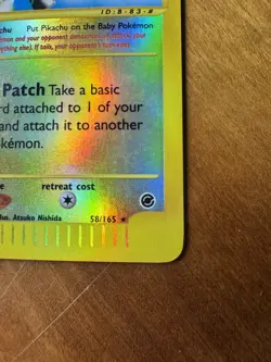 Pokemon Pichu Expedition Base Set Rare 58/165 30 HP English TCG Card 2002 - Image 3