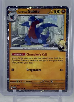 Cynthia's Gabite 2025 Pokemon TCG #103/182 Destined Rivals Common Cosmos Holo - Image 1