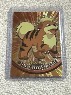 Growlithe #58 - 1999 Topps Pokemon Series 1 Black Logo Rainbow Holo NM - Image 1