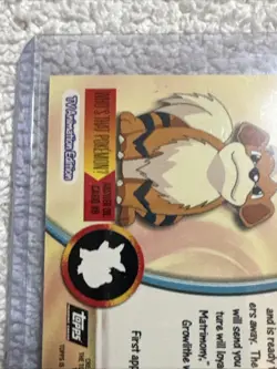 Growlithe #58 - 1999 Topps Pokemon Series 1 Black Logo Rainbow Holo NM - Image 3