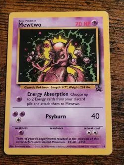 2000 Pokemon Mewtwo Black Star Promo #14 LP - Image 1