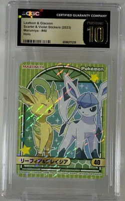 Leafeon/Glaceon 2023 Pokemon TCG Marumiya #40 Scarlet & Violet Sticker CGC 10 🔥 - Image 1