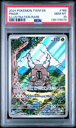 2024 POKEMON TWM EN-TWILIGHT MASQUERADE ILLUSTRATION RARE #168 PINSIR PSA 10 - Image 1