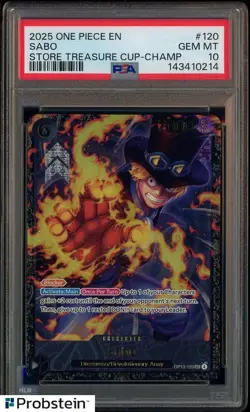 2025 One Piece EN Store Treasure Cup Champ #120 Sabo PSA 10 GEM MINT POP 12 - Image 1