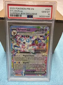 Pokemon Prismatic Evolutions Sylveon ex 041/131 Surprise Box Stamped PSA 10 - Image 1
