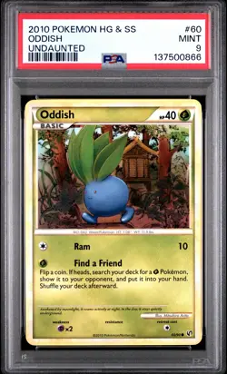 2010 POKEMON HEARTGOLD & SOULSILVER UNDAUNTED #60 ODDISH PSA 9 - Image 1