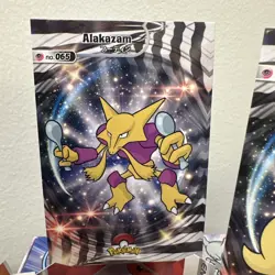 Pokemon Abra Kadabra Alakazam Holo 2024 Card Database Shiny Set of 3 - Image 4