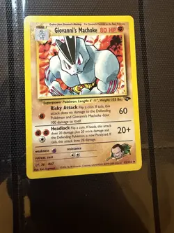 Pokemon TCG Giovanni's Machoke Misprint Error Card 42/132 Gym Challenge - Image 1