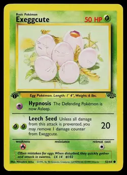 Pokemon Card Exeggcute 52/64 Jungle 1st Edition - Image 1