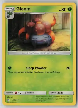 Gloom 3/236 Pokemon Cosmic Eclipse Uncommon Lightly Played (LP) 1 - Image 1