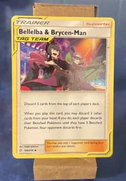 2019 Pokemon TCG Card - Trainer: Bellelba and Brycen-Man Tag Team (186/236) - Image 1