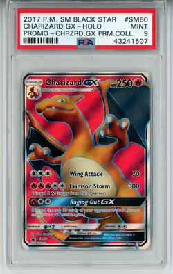 2017 POKEMON BLACK STAR PROMO CHARIZARD GX #SM60 FULL ART PSA 9 MINT #43241507 - Image 1