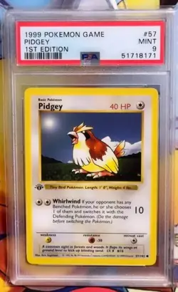 Pokemon PSA 9 1st Edition Pidgey From Base Set - 57/102 - Image 1
