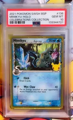 Pokemon PSA 10 Mimikyu Black Star Promo From Celebrations Collection - SWSH136 - Image 1