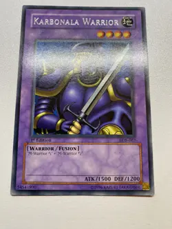Yu-Gi-Oh! Karbonala Warrior Rare 1st Edition LOB-067 HP Asian Version - Image 1
