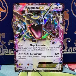 Pokemon SHINY Rayquaza EX XY69 Holo Black Star Promo Card LP - Image 1