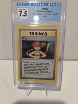 Misty 2000 Gym Heroes 18/132 Holo Rare Pokemon Card CGC 7.5 WOTC - Image 2