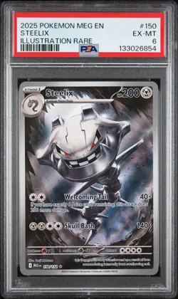 2025 POKEMON MEG EN-MEGA EVOLUTION ILLUSTRATION RARE #150 STEELIX PSA 6 - Image 1