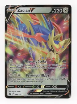 Zacian V 095/159 Pokemon Crown Zenith Sword & Shield Ultra Rare Holo NM - Image 1