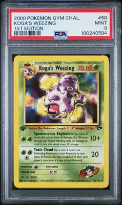 2000 Pokemon Gym Challenge 1st Edition Koga's Weezing 50 PSA 9 MINT - Image 1
