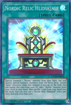 Nordic Relic Hlidskjalf - BACH-EN055 - Super Rare - 1st Edition Near Mint Yugioh - Image 1