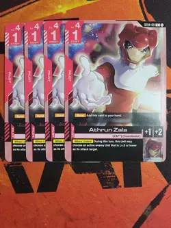 Gundam Card Game Starter Deck Athrun Zala Exclusive ST04-011 SEED Strike x4 NM - Image 1