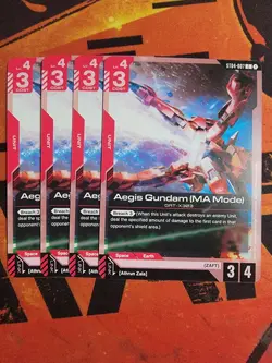 Gundam Card Game ST04-007 C Aegis Gundam (MA Mode) NM Playset Of 4 NM - Image 1