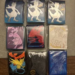 Pokemon Card Sleeves Unified Mew Mewtwo Hidden Fates Arceus Battle Style Sealed - Image 1