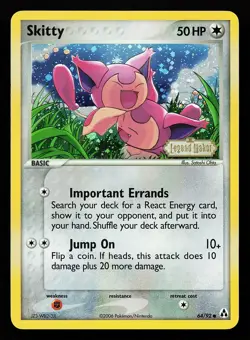 Skitty 64/92 Common Reverse Holo Stamped Legend Maker Pokemon Card - Image 1
