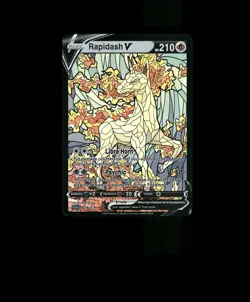 Fan-ART READ DESCRIPTION BELOW HOLO Rapidash Card Stained Glass Pokemon p1 - Image 1